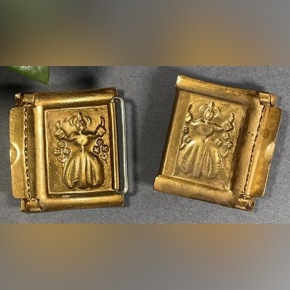 Vintage Two Piece Solid Brass Belt Buckle Schaffer Belt Co. Signed Original - Picture 9 of 9